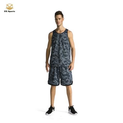 China Antibacterial camouflage basketball uniform/reversible empty basketball jerseys/basketball tank top with free design for sale