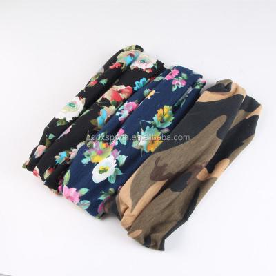 China Newest Fabric Designs Sublimation Printed Elastic Woman Yoga Headband for sale