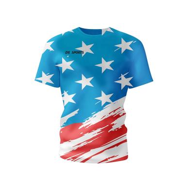 China High Quality QUICK DRY Customized Sports Polyester Flag Printing T Shirts for sale