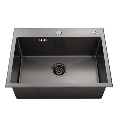 China Without Faucet SS304 Stainless Steel High End Black Kitchen Sink for sale