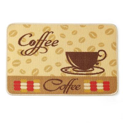 China New Arrival Washable Kitchen Printed Non Slip Mat Creative Coffee Cup Pattern Absorbent Mat for sale