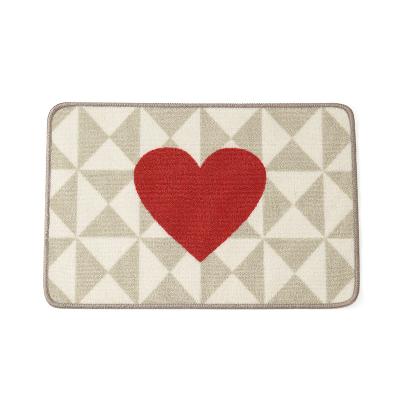 China New Love Mat Creative Simple Printing Waterproof Anti Slip Washable Kitchen Anti Slip Household Floor Mat for sale