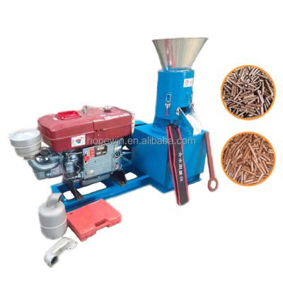 China Biomass Energy Industry Flat Die Type Wood Sawdust Pellet Mill Machine Diesel Engine Pelletizer for sale