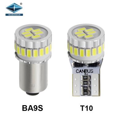 China Error Free T10 Led W5W Car Side Interior Lights 12V Super Bright Bulb 3014 24SMD Led Bulb BA9S T10 Car Dome Light for sale