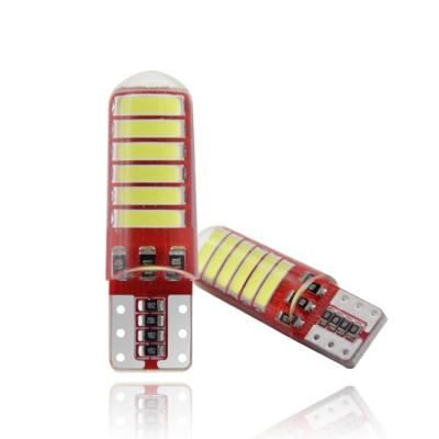 China Hot Selling Canbus Led Car Light Bulbs 168 w5w 194 t10 LED Light 7020 12SMD Silicone LED T10 Canbus for sale