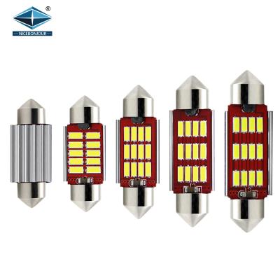 China Canbus Car Bulbs Manufacturer 31Mm 36MM 39MM 41MM 42MM Festoon Led 4014 10 12SMD Led Canbus Error Free Dome Light for sale