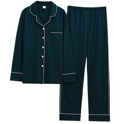 China Breathable Women Sleepwear Cardigan Set Long Sleeve Homewear Cotton for sale