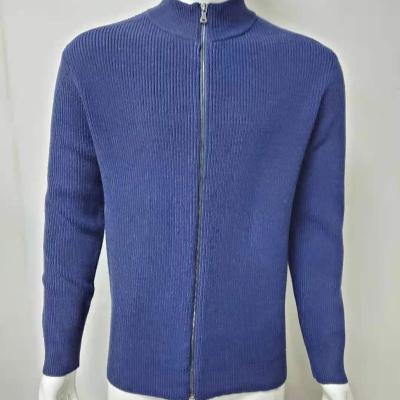 China Anti-wrinkle Mens Knitted Zipper Cardigan Long Sleeve Style for sale