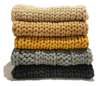 China Softee Viable Chunky Braid Cotton Tube Yarn Knit Blanket for sale