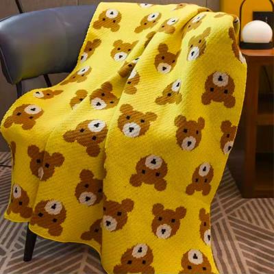 China Folded High Quality Soft 100% Acrylic Knitted Sofa Cover 750g for sale