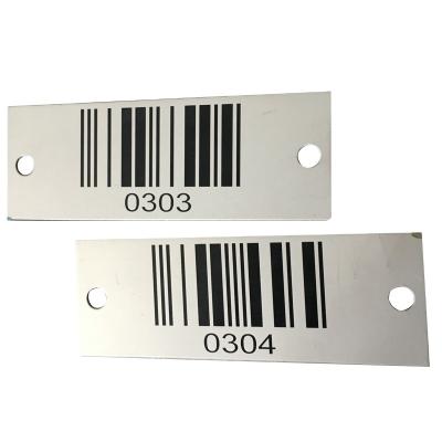 China High& Low Temperature Resistance Aluminum Nameplate Logo Silver Aluminum Bar Keyring Custom Qr Sign Cheap Engraving Qr Code Plate for sale