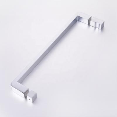 China Modern Simple Style Design Shower Room Chrome Handles For Folding Doors Bathroom Frameless Push Pull Bathroom Handle for sale