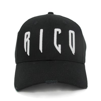 China High Quality COMMON 3D Embroidered Distressed Baseball Cap With D-Ring Metal Buckle for sale