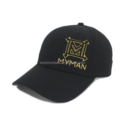 China JOINT High Quality JOINT Women's OEM Baseball Cap Black Laser Cut Hole Custom Embroidery Logo Baseball Caps for sale