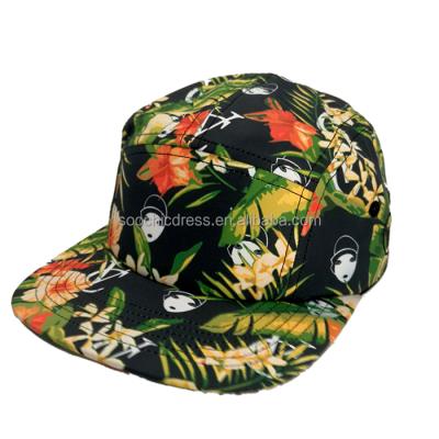 China Custom Poly Printing Flat Brim 5 Panel COMMON Cap / COMMON Cap for sale