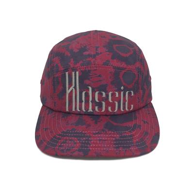 China Custom Print 5 Panel Embroidery Polyester JOINT JOINT Camper Hat Full Strapback Hat for sale