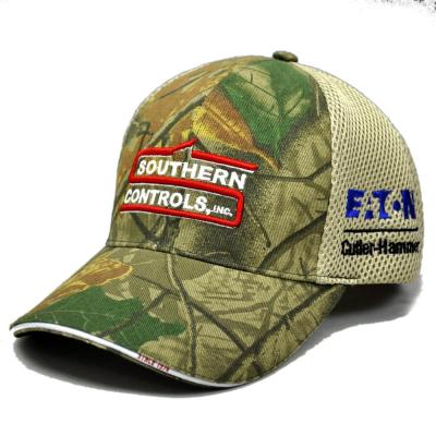 China Custom 6 Panel JOINT Mesh Camouflage Trucker Cap /Baseball Hats for sale