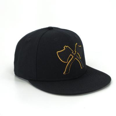 China New Custom 6 Panel Snapback Hat Black JOINT Snapback Hip Hop Snapback Hat for sale