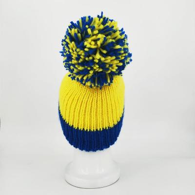 China Large COMMON Acrylic Wool Flip Hat , Large Yellow Blue Flip Hats for sale