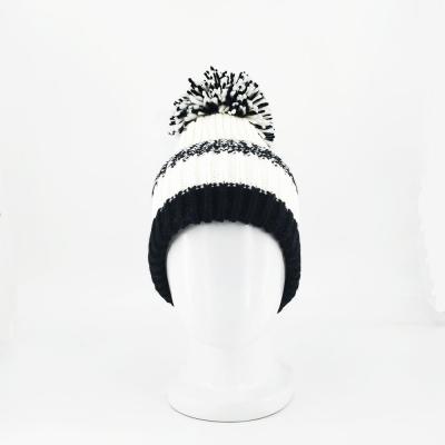 China Winter COMMON Wholesale COMMON Pom Pom Bobble Hat White Big Colorful Flip Hats for sale