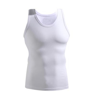 China Custom 100%cotton O-NECK custom men's anti-pilling tank tops white knitwear sleeveless sports tops for men/vest for sale