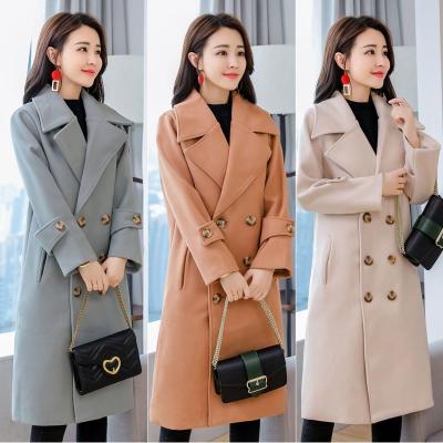 China 2022 winter cashmere wool coat women QUICK DRY long women's clothing ladies high quality woolen coat for sale