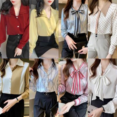 China 2022 Women's Casual O Neck Long Sleeve Button Breathable Shirts Fall Tops For Women Blouses for sale