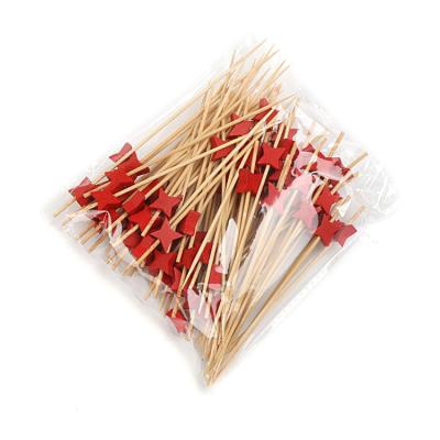 China Easily Cleaned Natural Color Food Grade Bamboo Fruit Sticks Bamboo Picks For Picking Fruit for sale