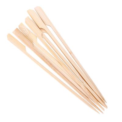 China 100Pcs Easily Cleaned Bamboo Paddle Skewers BBQ Skewers Bamboo Cocktail Sticks For BBQ Kebabs Cocktail Buffets Party for sale