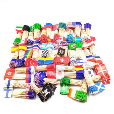 China Disposable Disposable Fruit Picks Cocktail Cake Fruit Biodegradable Bamboo Stick Decorative Cocktail Stick for sale