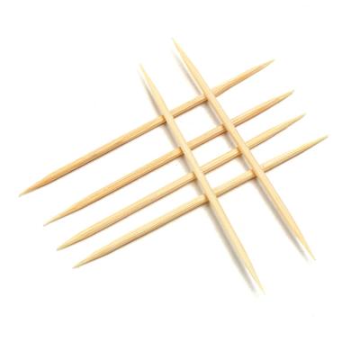 China Double Point Disposable High Quality Bamboo Toothpicks Fruit Cake Decorated Tooth Pick for sale