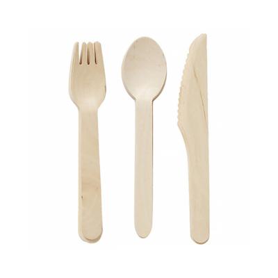 China Eco-friendly Cheap Eco-friendly Disposable Wooden Knife Spoon Serving Utensils Serving Flatware Fork Bamboo Cutlery Set for sale