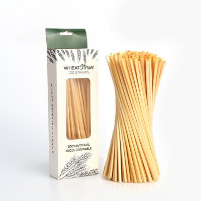 China Eco Friendly Disposable Biodegradable Natural Wheat Straws Reusable Drinking Straws For Bar Home for sale