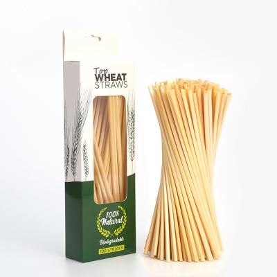 China Hot Selling Disposable Eco Friendly Biodegradable Natural Wheat Drinking Straws Reusable for sale