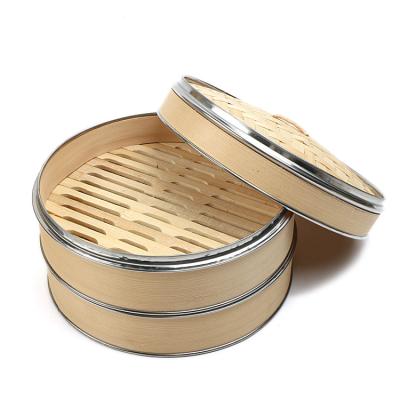 China Reusable Kitchen Food Grade Eco - Friendly Bamboo Steamers 6inch 7 inch 8 inch Bamboo Steamer for sale