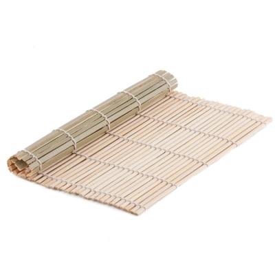 China Eco-friendly Multifunctional Simple Natural Bamboo Sushi Roll Sushi Rolling Mat for sale