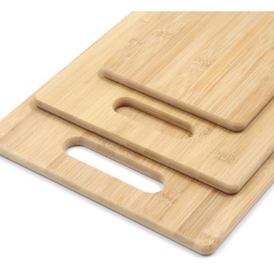 China Sustainable High Quality Rectangle Square Kitchen Bamboo Handle Cutting Board Set of 3 for sale