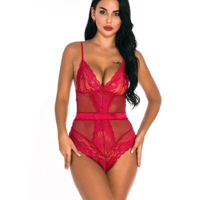 China Women Sexy Lingerie Teddy Fishnet Lace Bodysuit Corset One Piece Plus Size Vintage Lingerie Set Classy Romper for sale