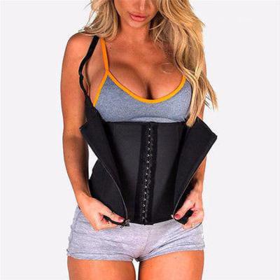 China Women Waist Trainer Corset Zipper Vest Body Shaper Cincher Breathable Tank Top With Adjustable Straps for sale