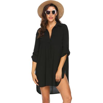 China Breathable Women's Swimsuit Beach Cover Up Shirt Bikini Beach Wear Swimwear Beach Dress for sale