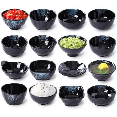 China Sustainable Customized logo: Chinese factory supplies Japanese melamine tableware, plastic bowls, mini Korean rice bowls for sale