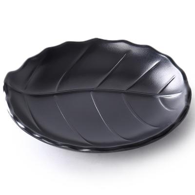 China Sustainable Chinese factories supply durable black Melamine Dinnerware Korean BBQ Grill Plate Snack Plate for sale