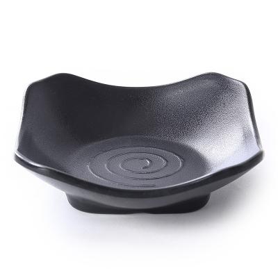 China Sustainable Chinese factories supply unbreakable black square melanine dinner ware appetizer plates serving dishes for sale