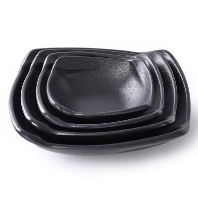 China Sustainable Manufacturer Direct Sales Safety and Health Black Square Melamine Dinnerware SOY Sauce Disc Plastic Disc for sale