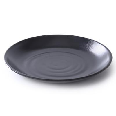 China Sustainable Manufacturer's direct sales custom logo/logo circular black melanine platedeinner plates for restaurantorestaurant plates for sale