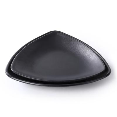 China Sustainable Factory direct custom shape logo plastic melamine tableware barbecue hot pot restaurant side dish triangle plate for sale