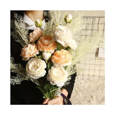 China Wholesale Flower Rose Garland Artificial Rose Vine For Natural Touch Supplies Simulation Wedding Home Party Garland Wreath for sale