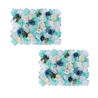 China Natural Indoor Colorful Artificial Touch Backdrop Ceiling Panel Faux Flower Wall For Event Decoration for sale