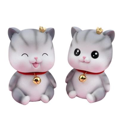 China Eco-friendly Material High Quality Custom Opens Resin Cat Piggy Bank For Sale Cute Children's Gifts for sale