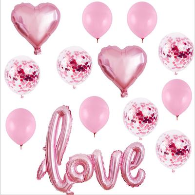 China Valentine Decoration Wedding Wedding Aluminum Foil Valentine Balloon Decoration Set for sale